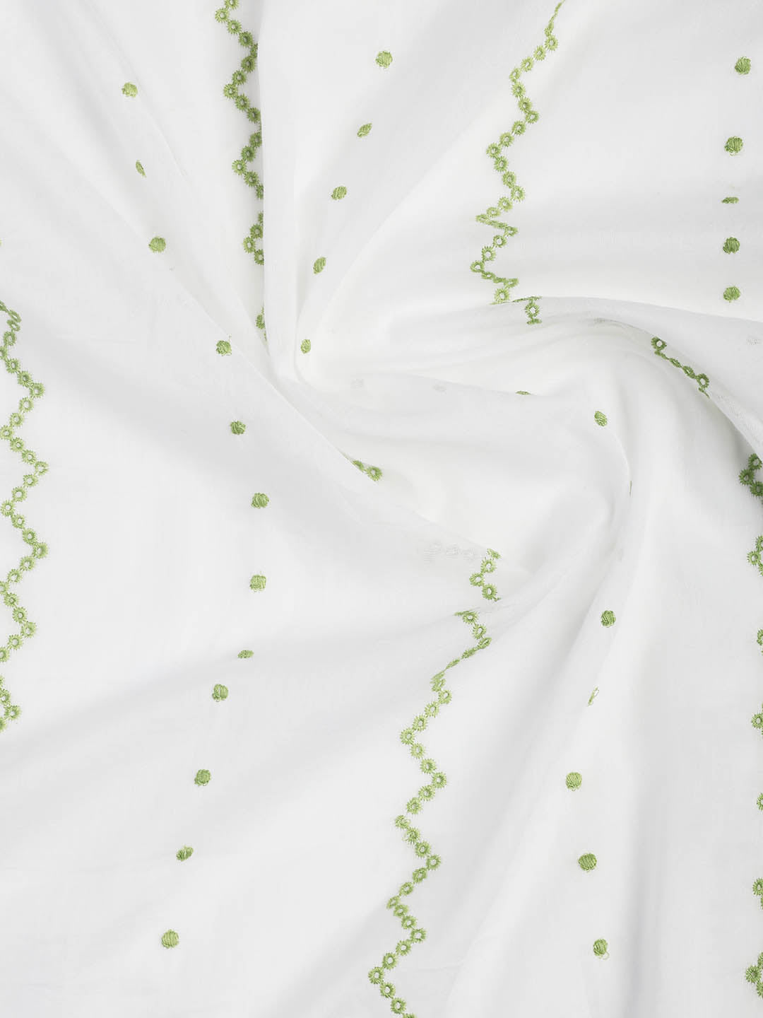 Neck Embroidered Cotton Blend Unstitched Suit With Dupatta