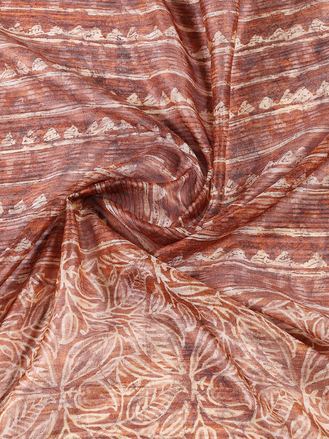Printed Chanderi Unstitched Suit Piece With Dupatta