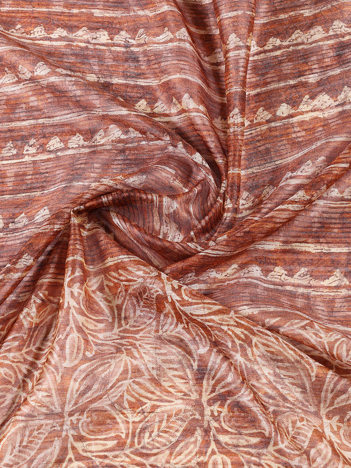 Printed Chanderi Unstitched Suit Piece With Dupatta