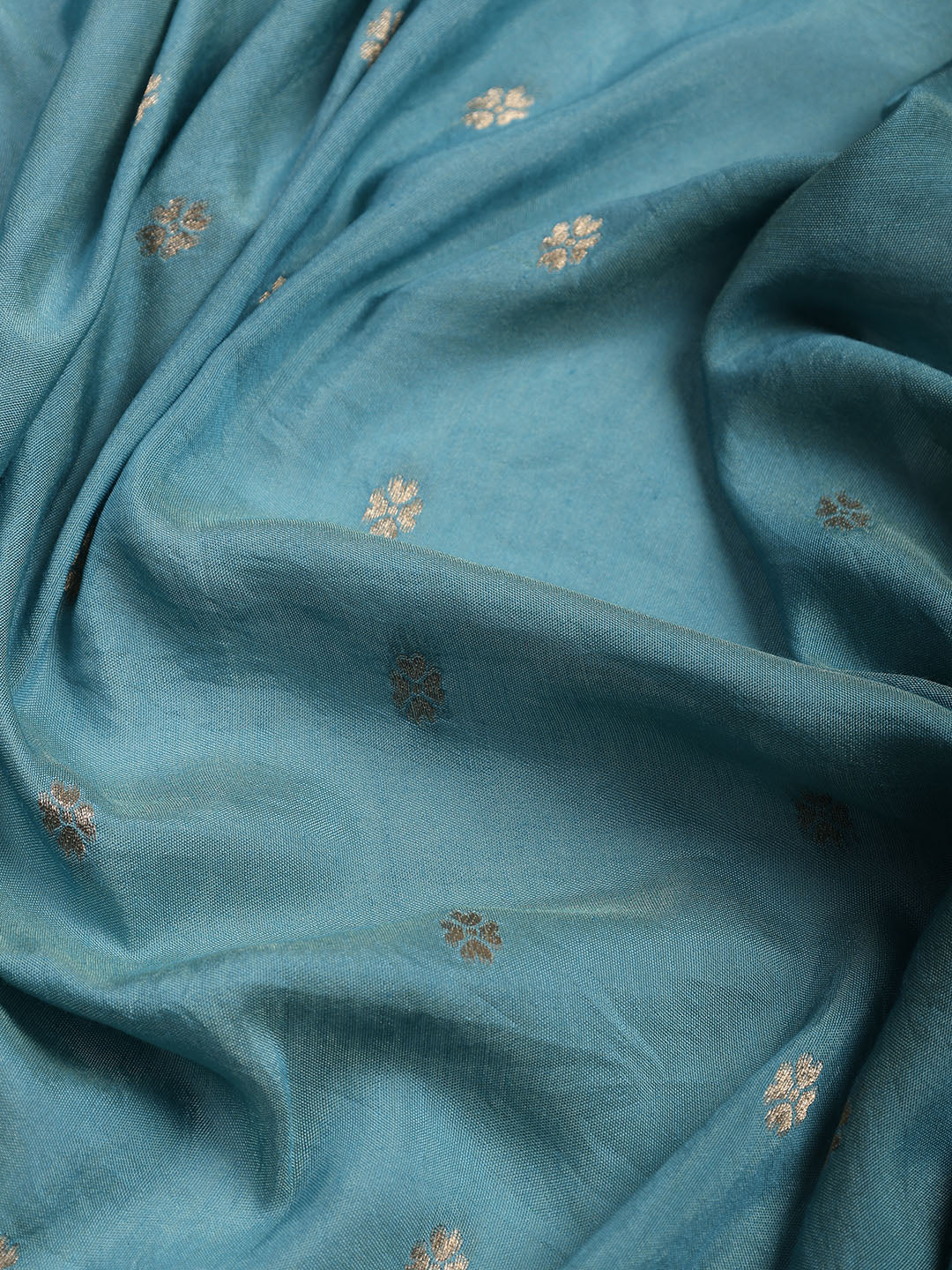 Neck Embroidered Chanderi Unstitched Suit With Dupatta