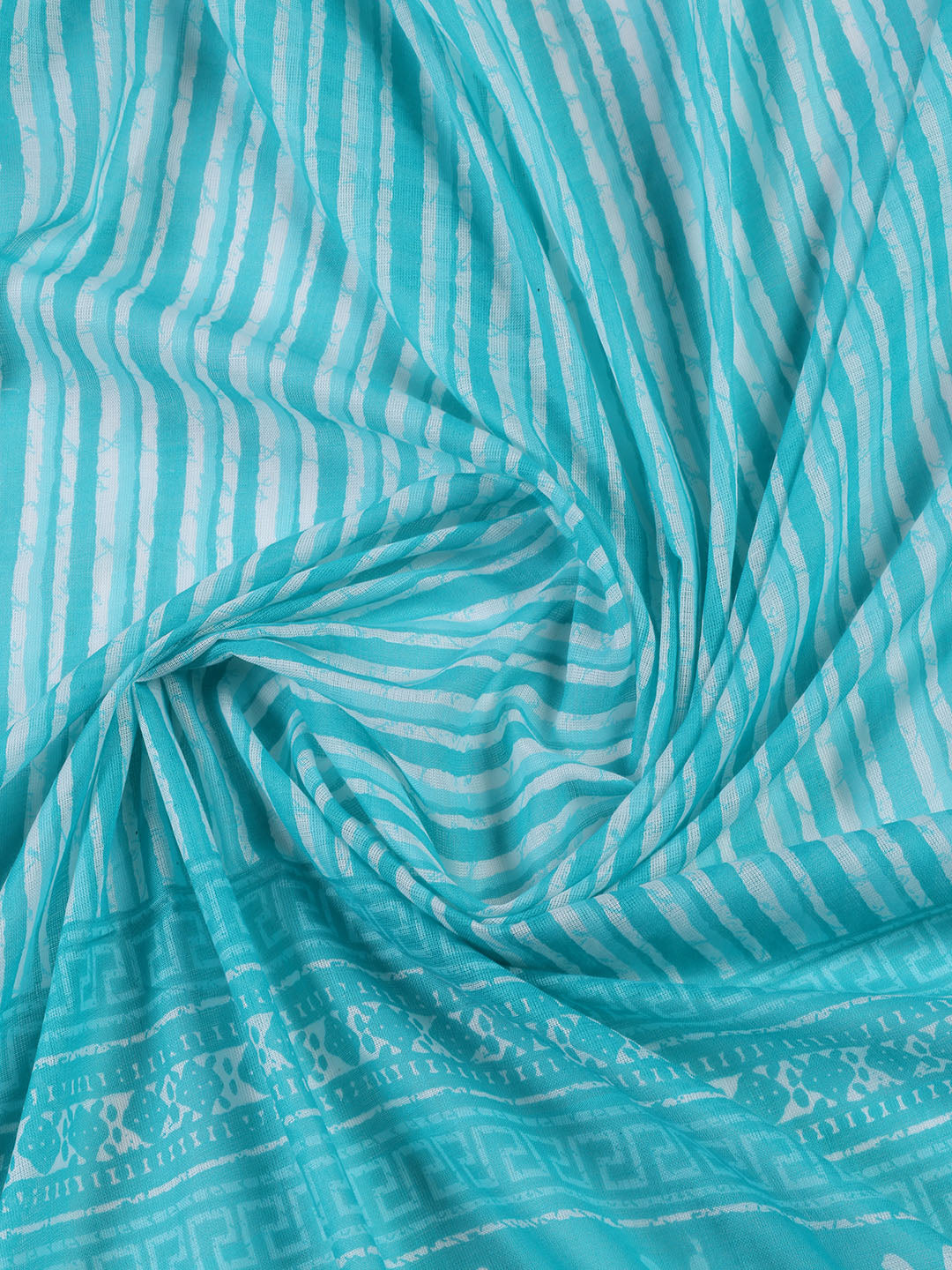 Neck Patti Cotton Blend Unstitched Suit With Dupatta