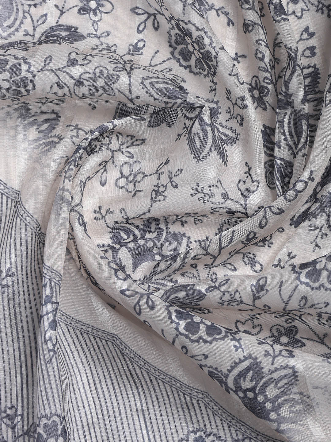 Printed Linen Unstitched Suit Piece With Dupatta
