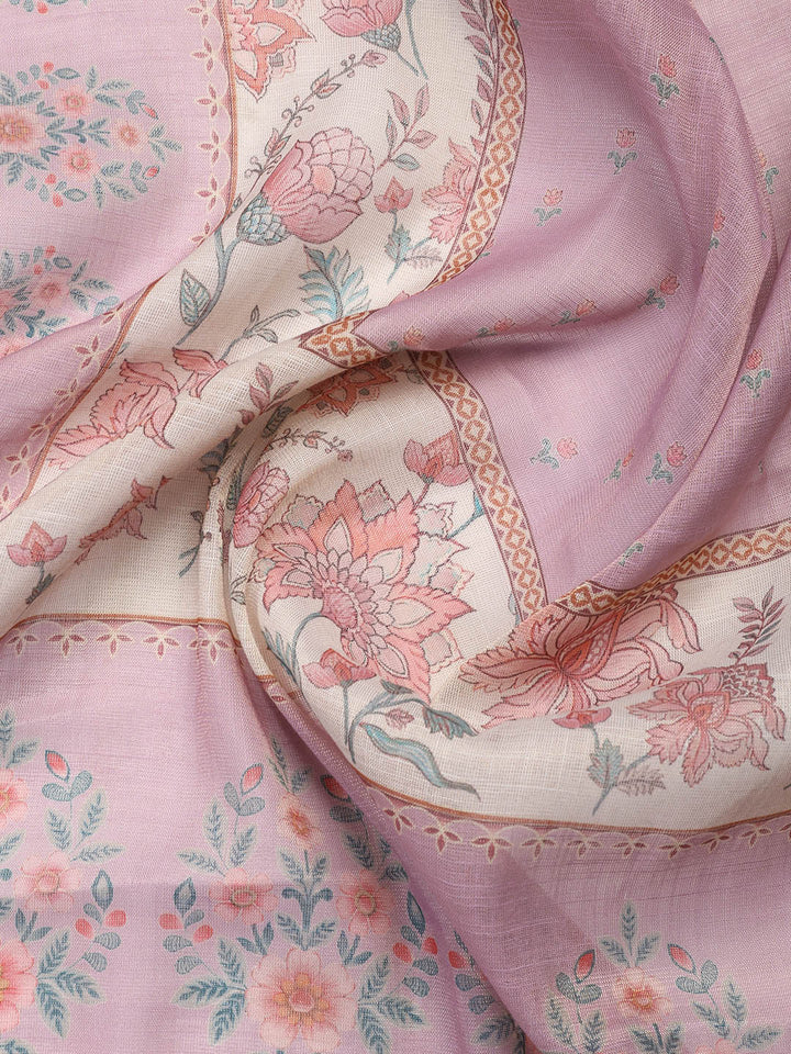 Printed Tissue Unstitched Suit Piece With Dupatta