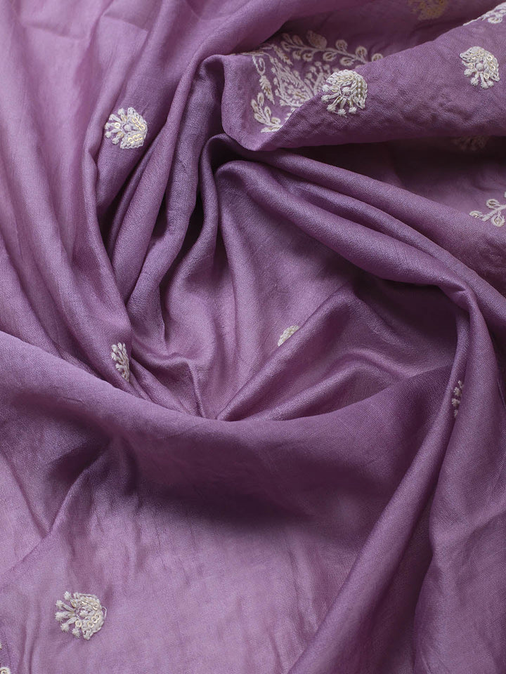 Embroidery Cotton Blend Unstitched Suit With Dupatta