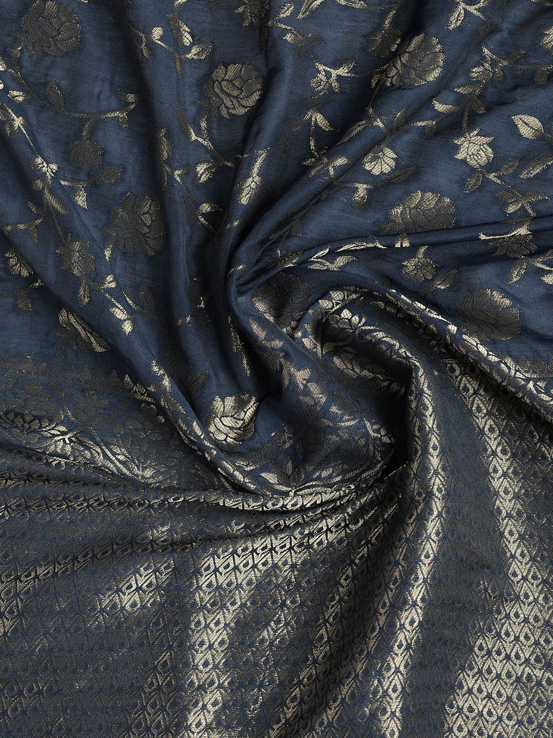 Embroidered Chanderi Unstitched Suit Piece With Dupatta