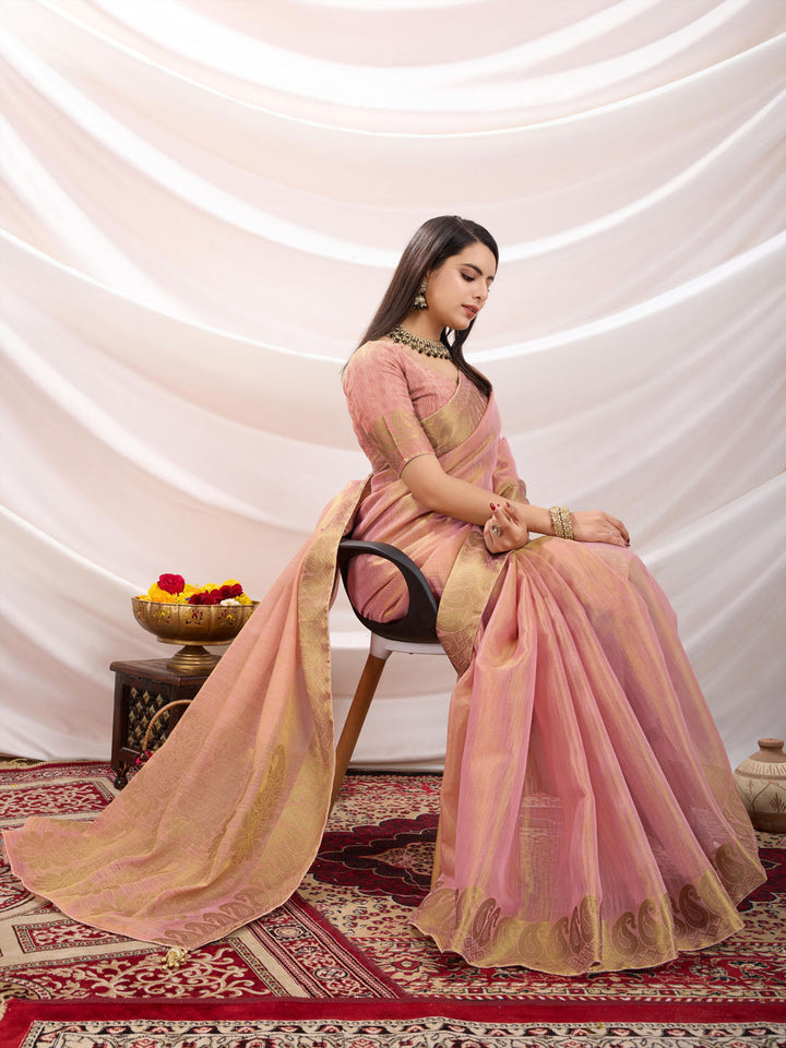Woven Design Cotton Linen Saree