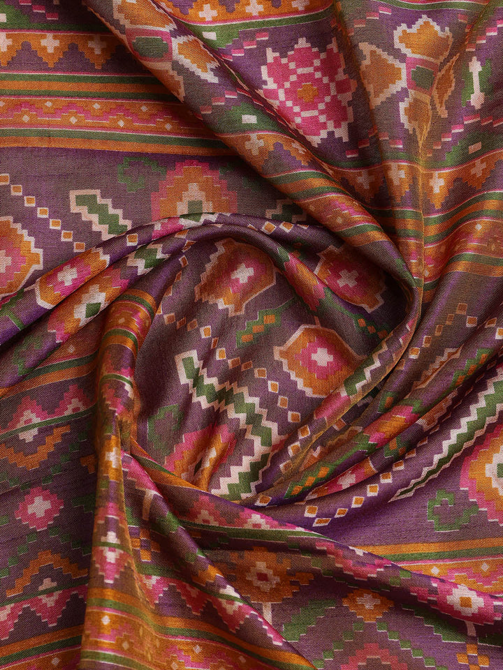 Art Silk Unstitched Suit Piece With Dupatta