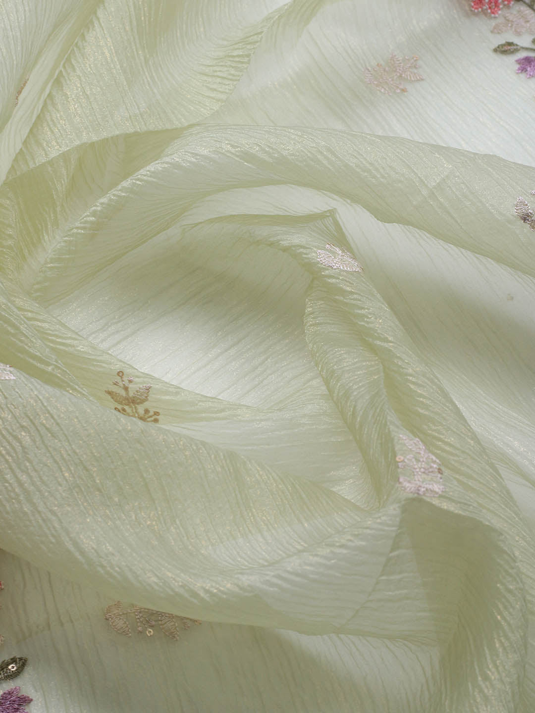Neck Embroidery Organza Unstitched Suit Piece With Dupatta