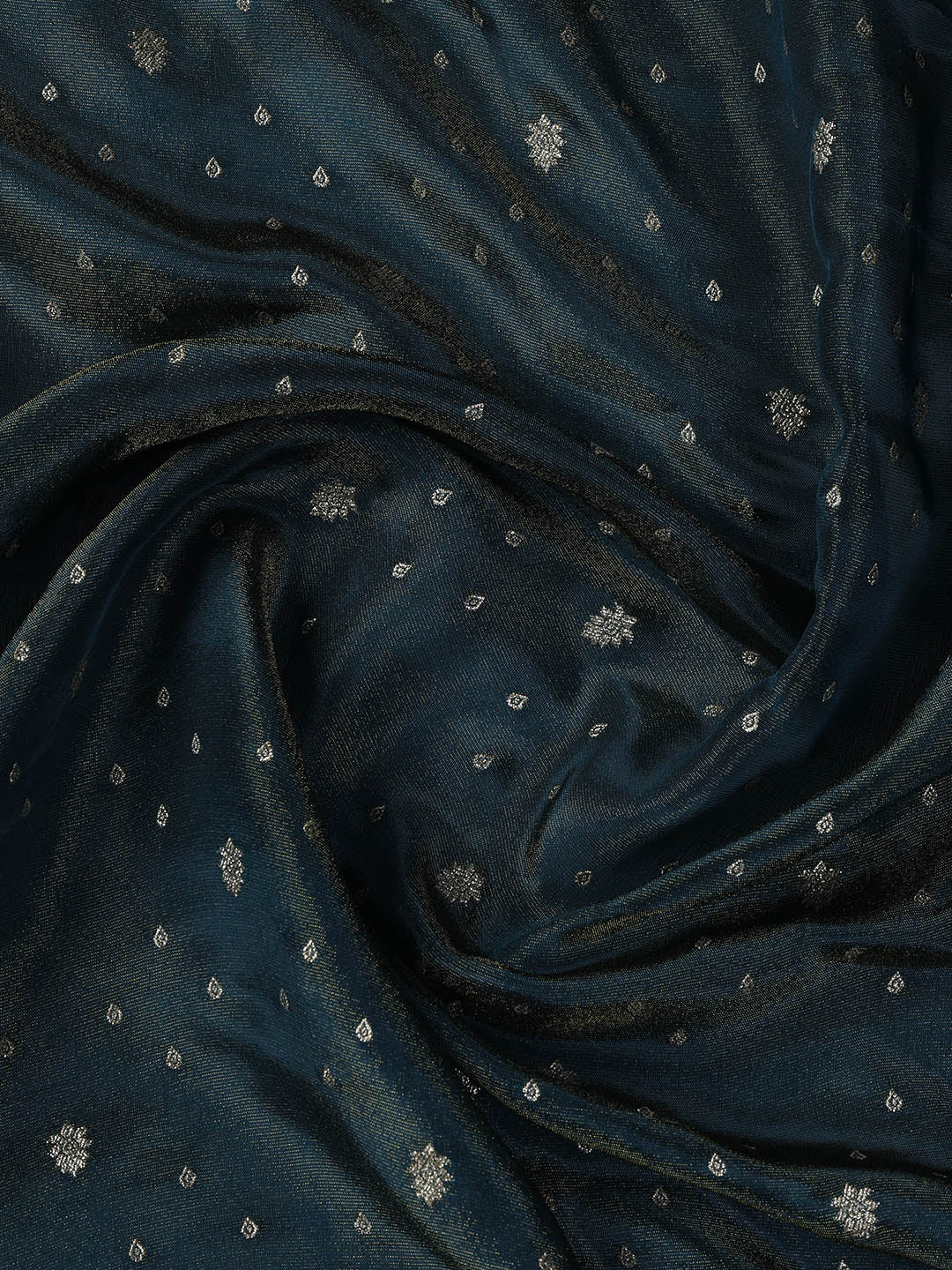 Embroidered Art Silk Unstitched Suit Piece With Dupatta