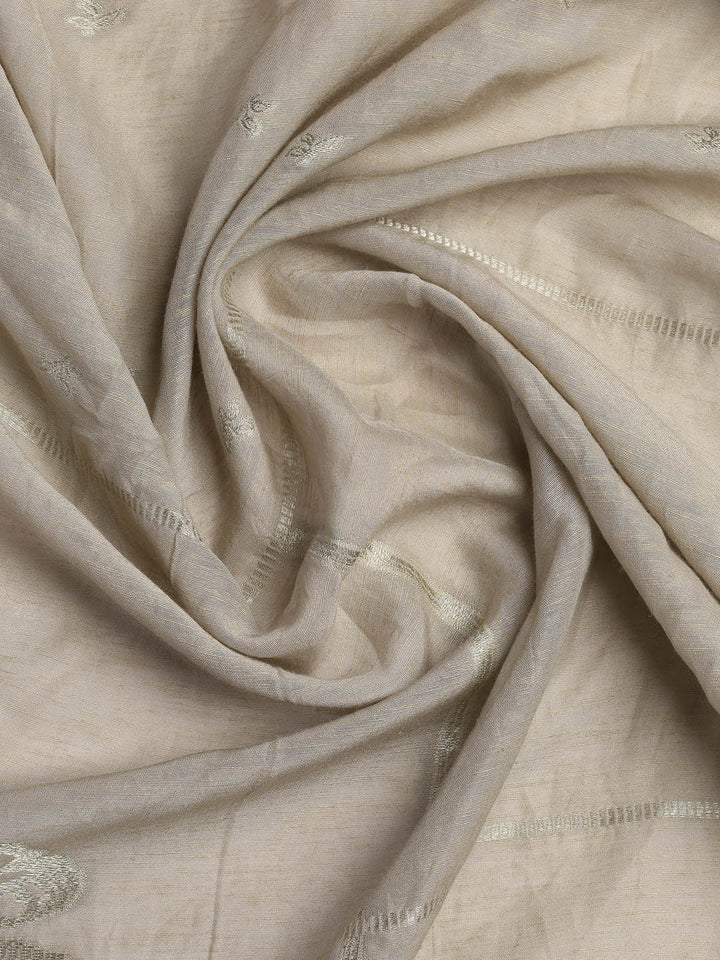 Embroidery Linen Unstitched Suit With Dupatta