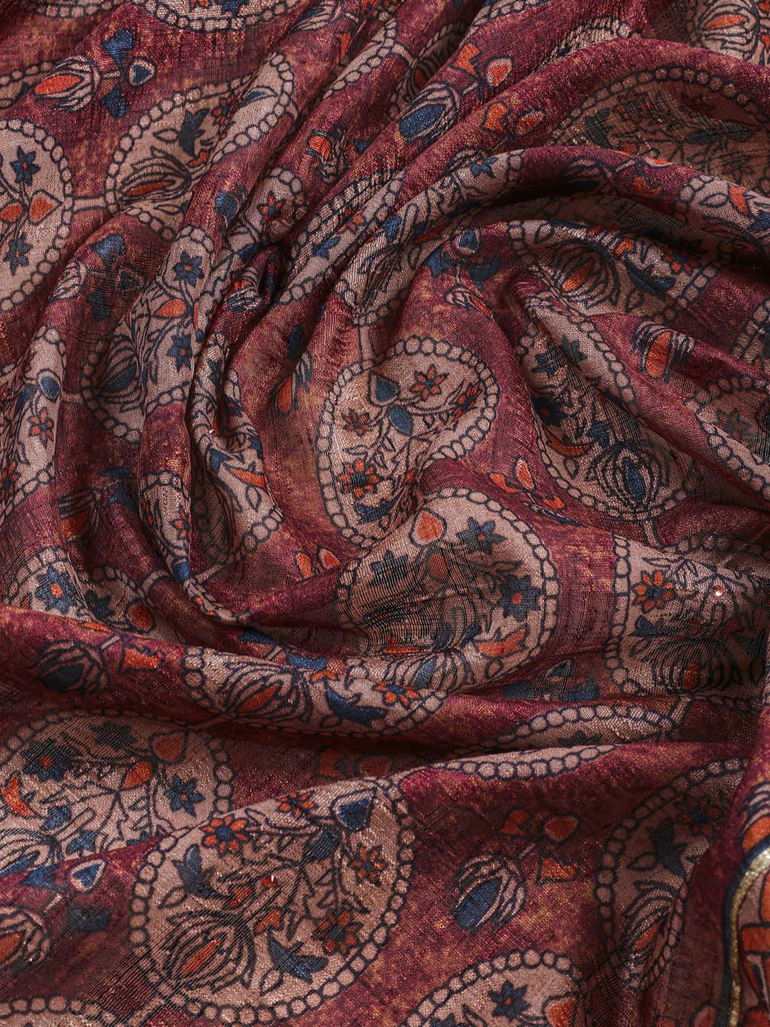 Neck Embroidery Tussar Unstitched Suit Piece With Dupatta