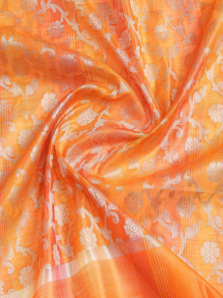 Woven Chanderi Unstitched Suit With Dupatta
