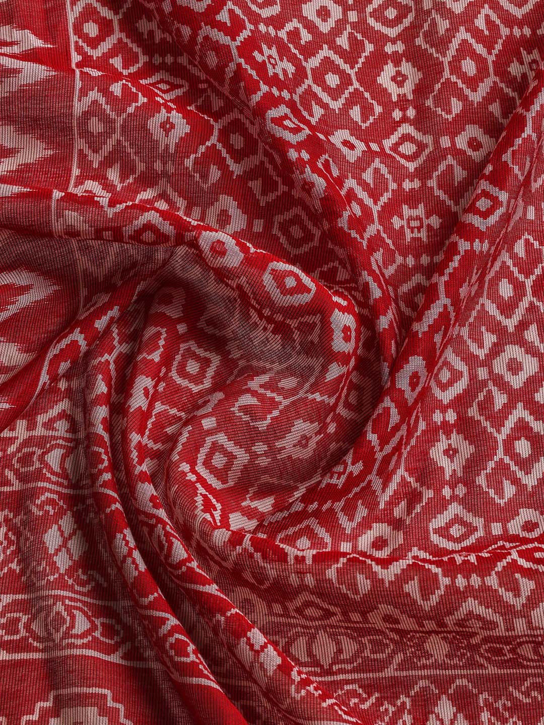 Printed Cotton Blend Unstitched Suit With Dupatta