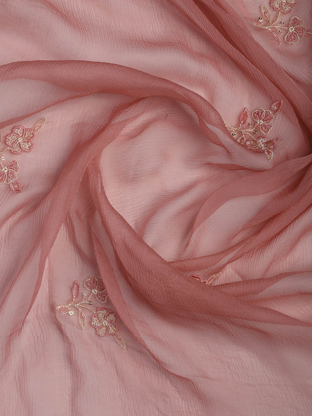Embroidered Chanderi Unstitched Suit Piece With Dupatta