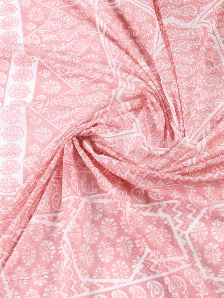 Neck Patti Cotton Blend Unstitched Suit With Dupatta