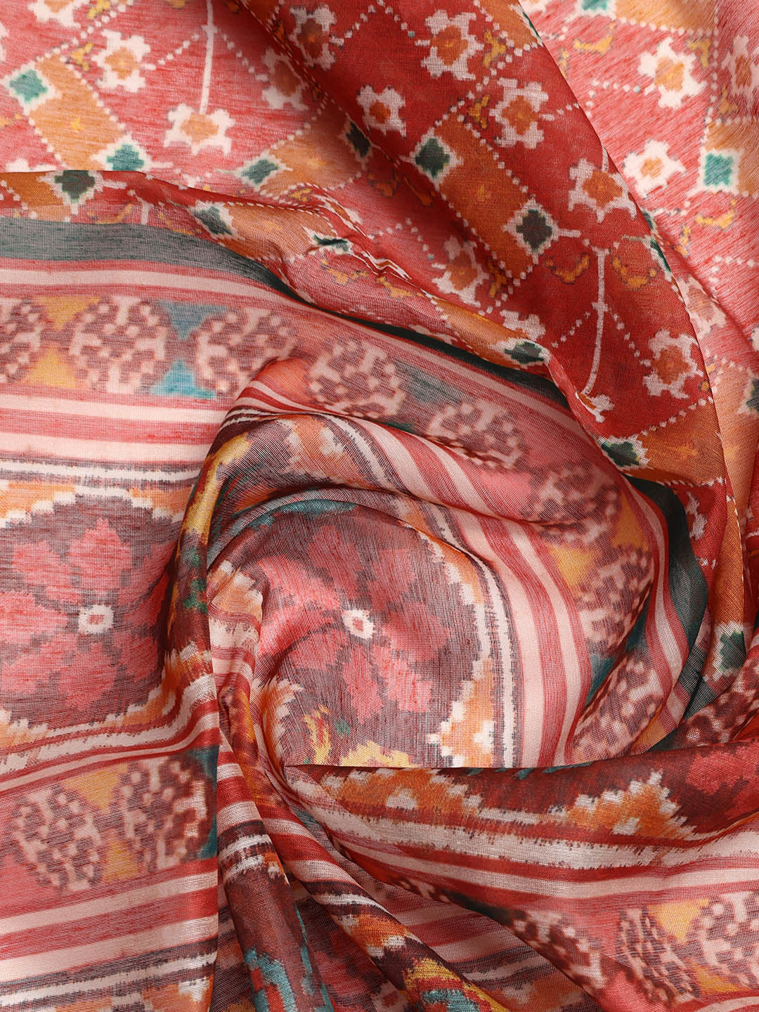 Printed Linen Unstitched Suit With Dupatta