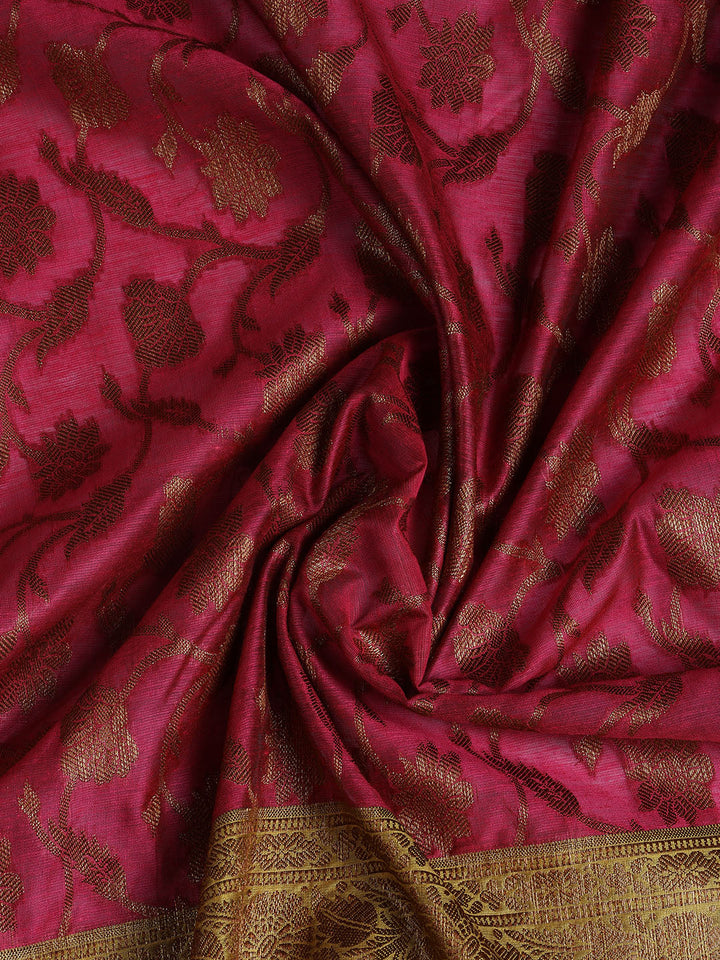 Banarasi Chanderi Unstitched Suit With Dupatta