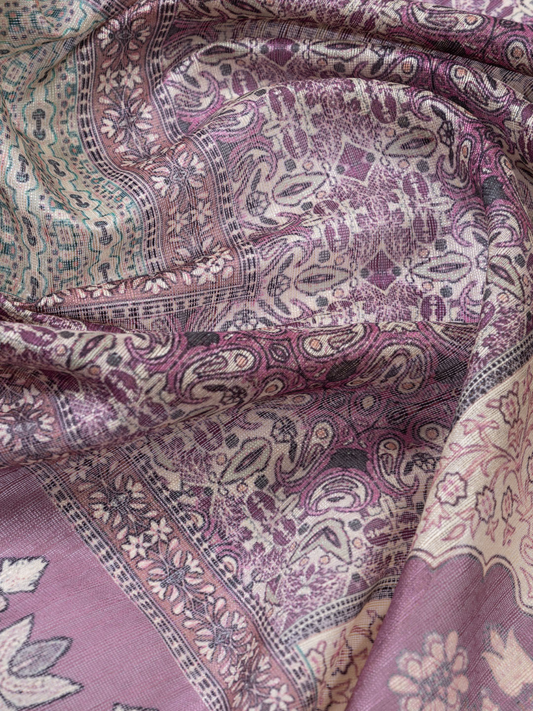 Neck Embroidery Chanderi Unstitched Suit With Dupatta