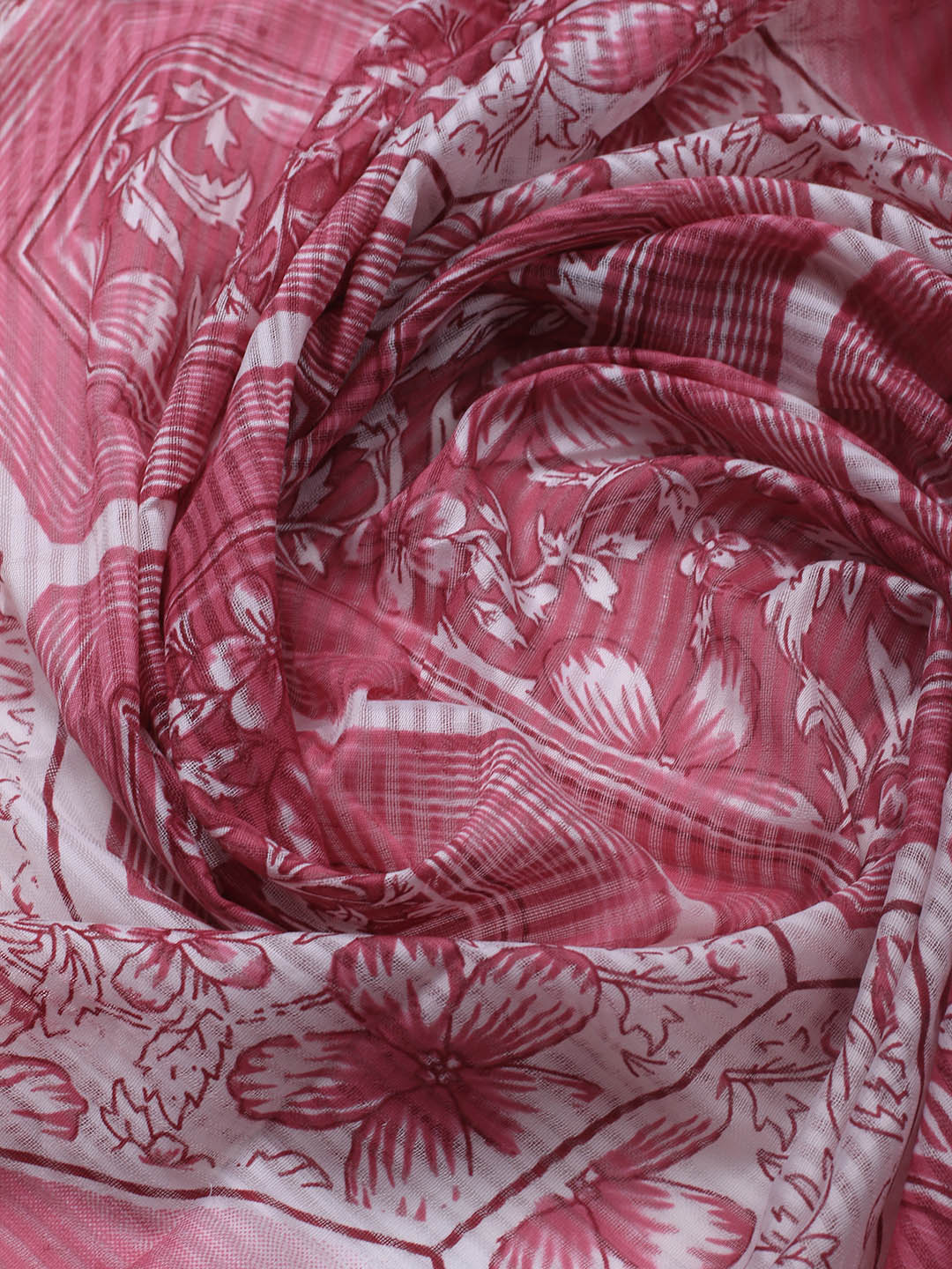 Printed Cotton Blend Unstitched Suit With Dupatta