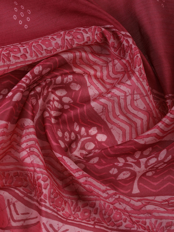 Neck Embroidery Chanderi Unstitched Suit With Dupatta
