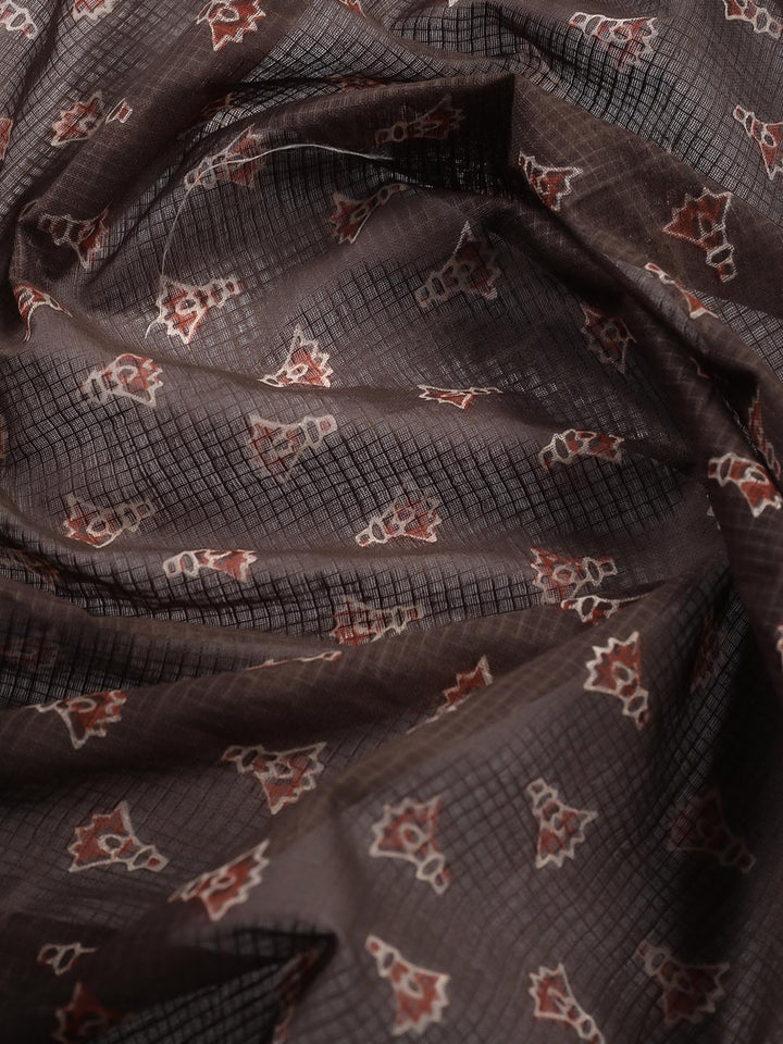 Printed Cotton Blend Unstitched Suit Piece With Dupatta