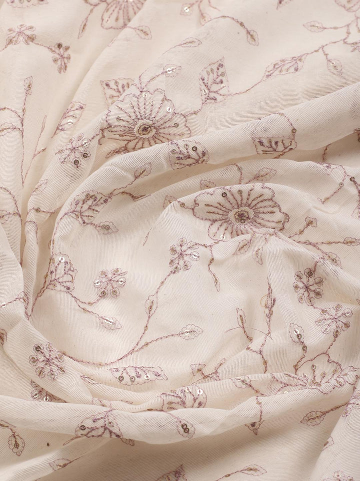 Neck Embroidered Cotton Blend Unstitched Suit Piece With Dupatta