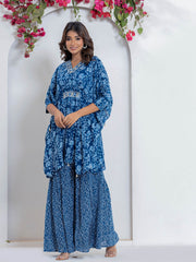 Floral Printed Muslin Kurta With Palazzo