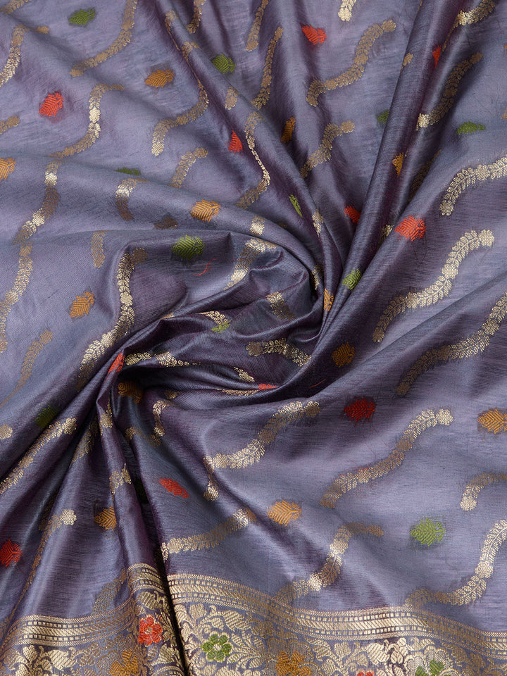 Woven Chanderi Unstitched Suit With Dupatta