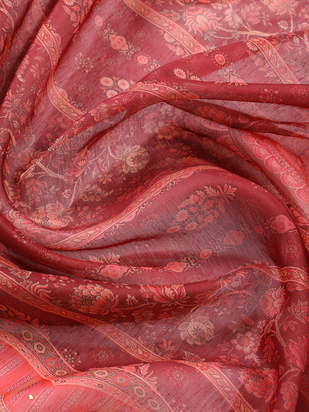 Embroidered Chanderi Unstitched Suit With Dupatta