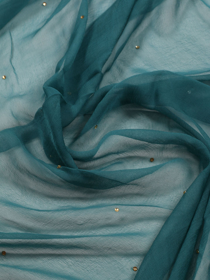 Neck Patti Chanderi Unstitched Suit Piece With Dupatta