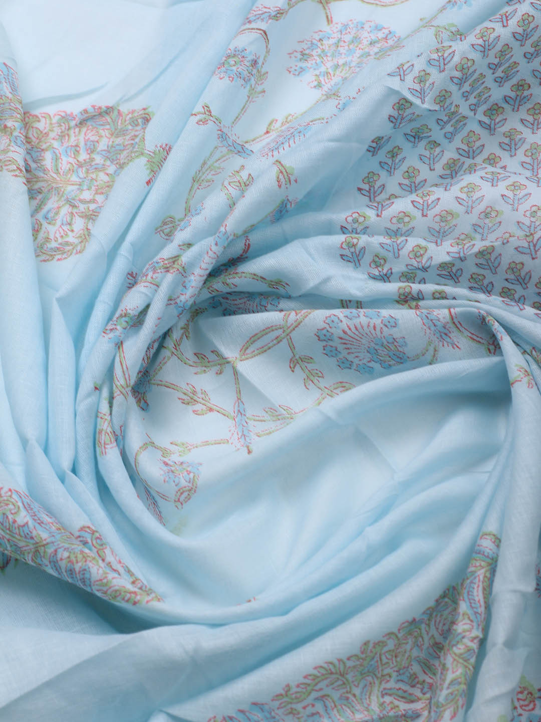 Printed Cotton Blend Unstitched Suit Piece With Dupatta