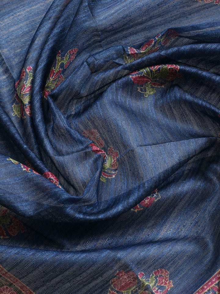 Neck Patti Chanderi Unstitched Suit With Dupatta