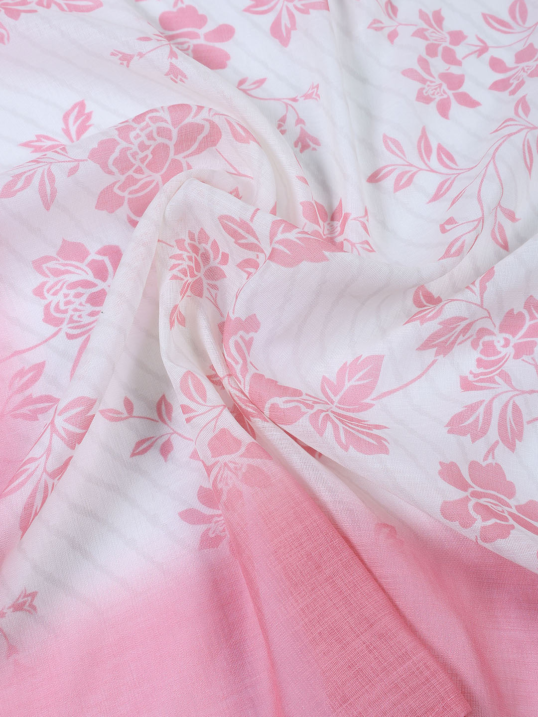 Floral Printed Linen Unstitched Suit With Dupatta