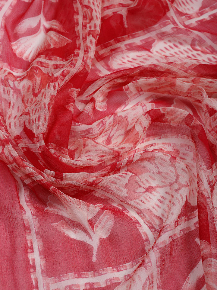 Printed Chanderi Unstitched Suit Piece With Dupatta