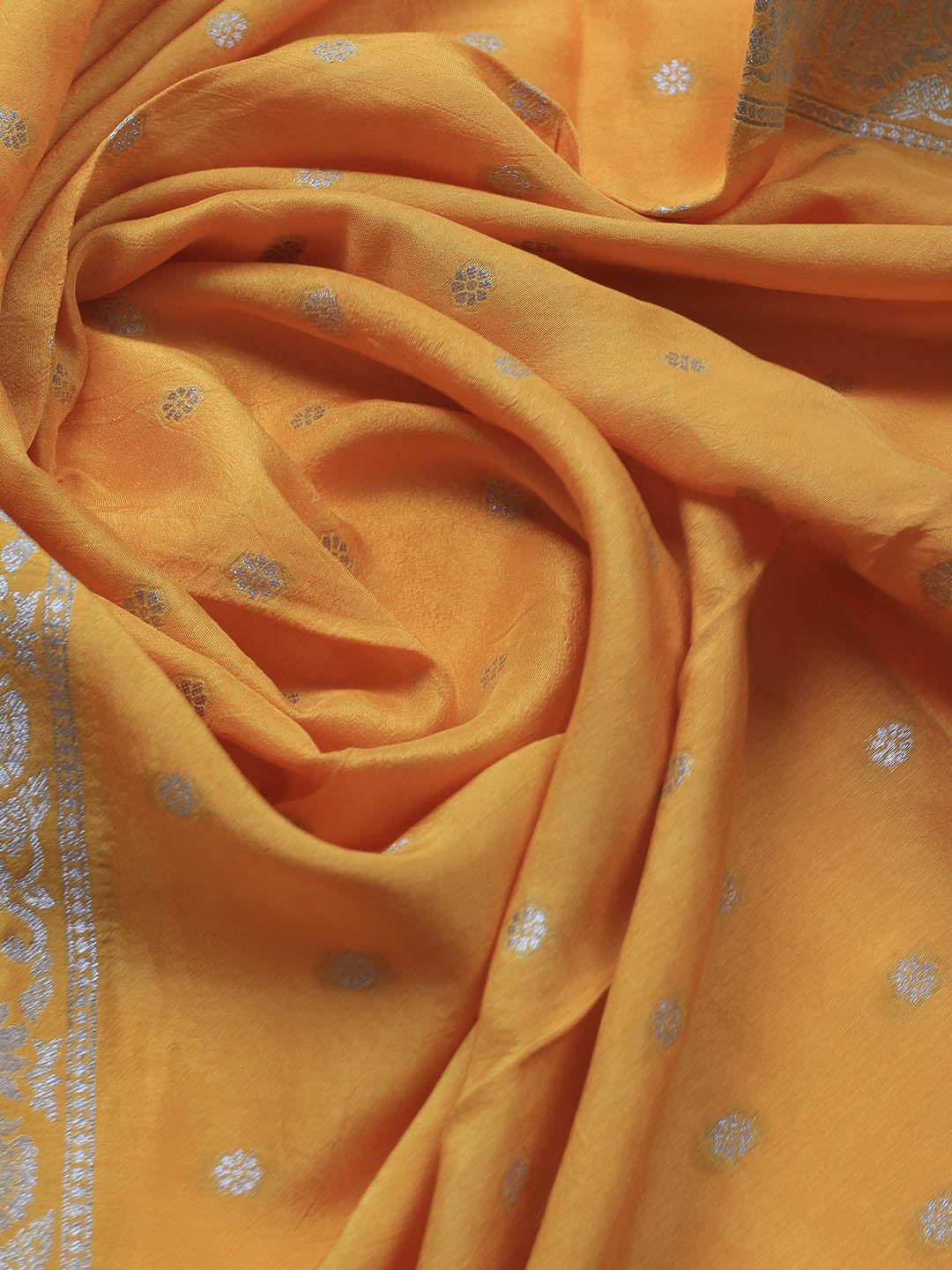 Embroidered Art Silk Unstitched Suit Piece With Dupatta