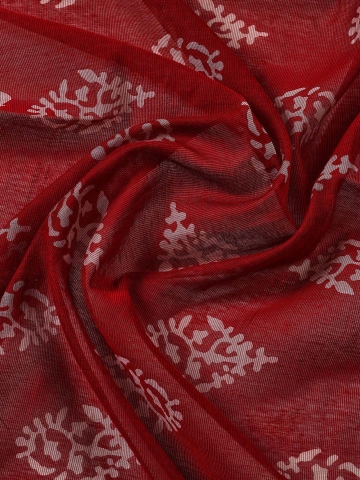 Printed Cotton Blend Unstitched Suit With Dupatta