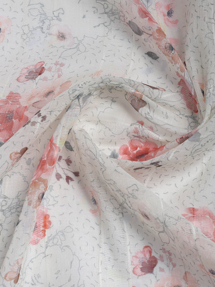 Printed Cotton Blend Unstitched Suit With Dupatta
