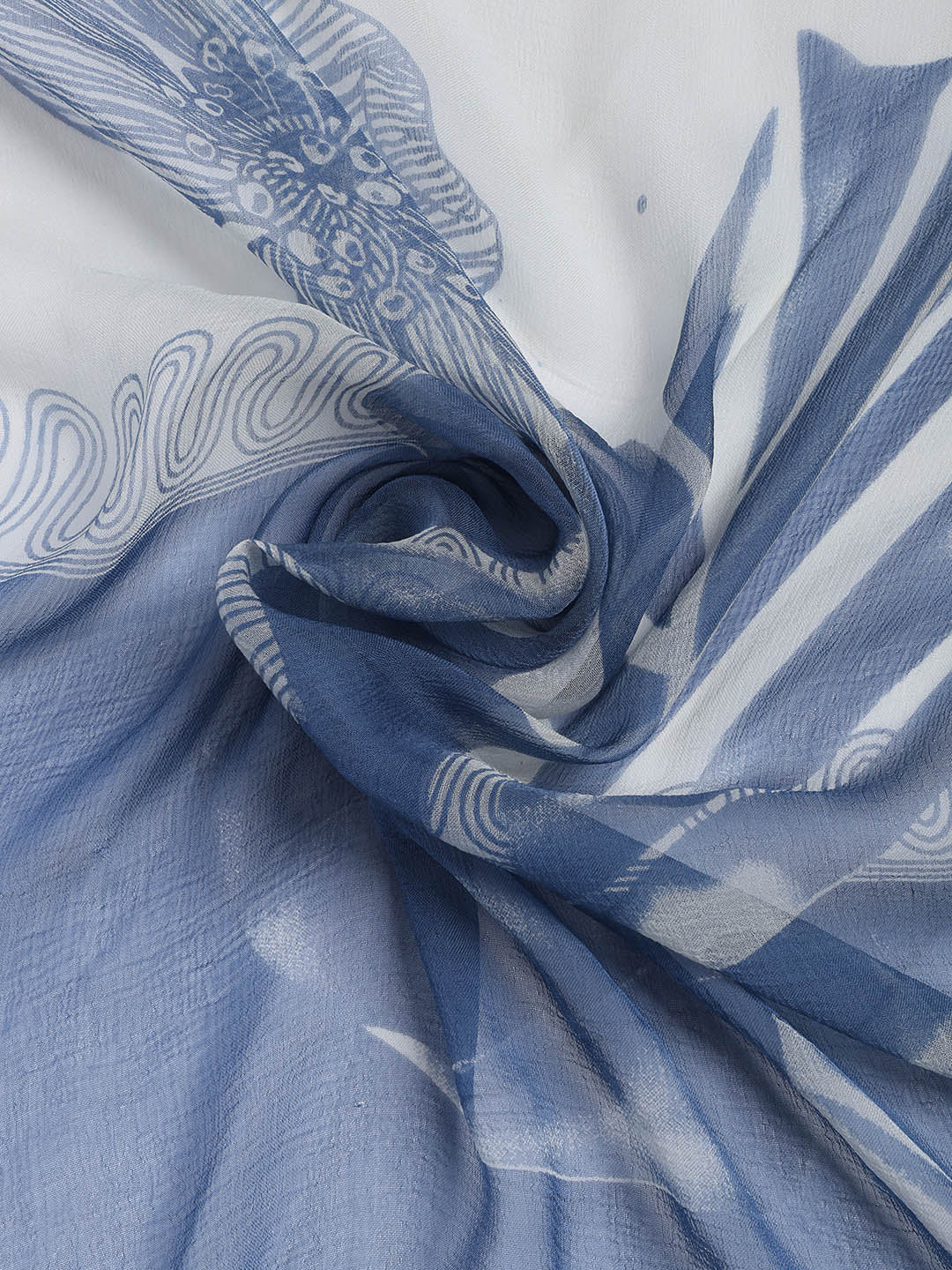 Printed Cotton Blend Unstitched Suit With Dupatta