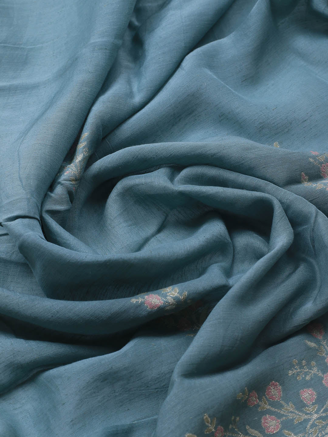 Embroidery Linen Unstitched Suit With Dupatta