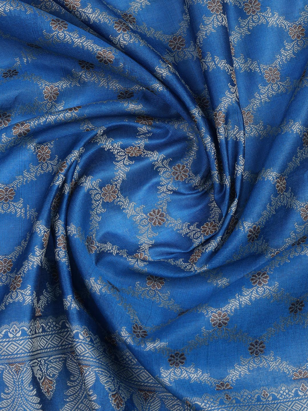 Floral Woven Booti Chanderi Unstitched Suit With Dupatta