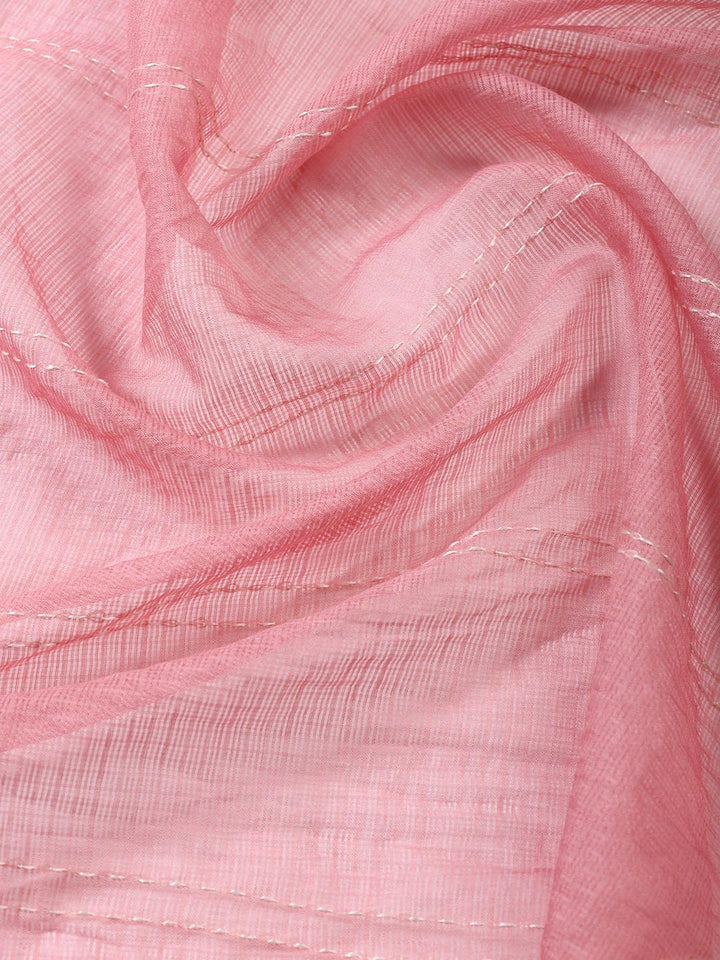 Neck Embroidered Cotton Blend Unstitched Suit Piece With Dupatta