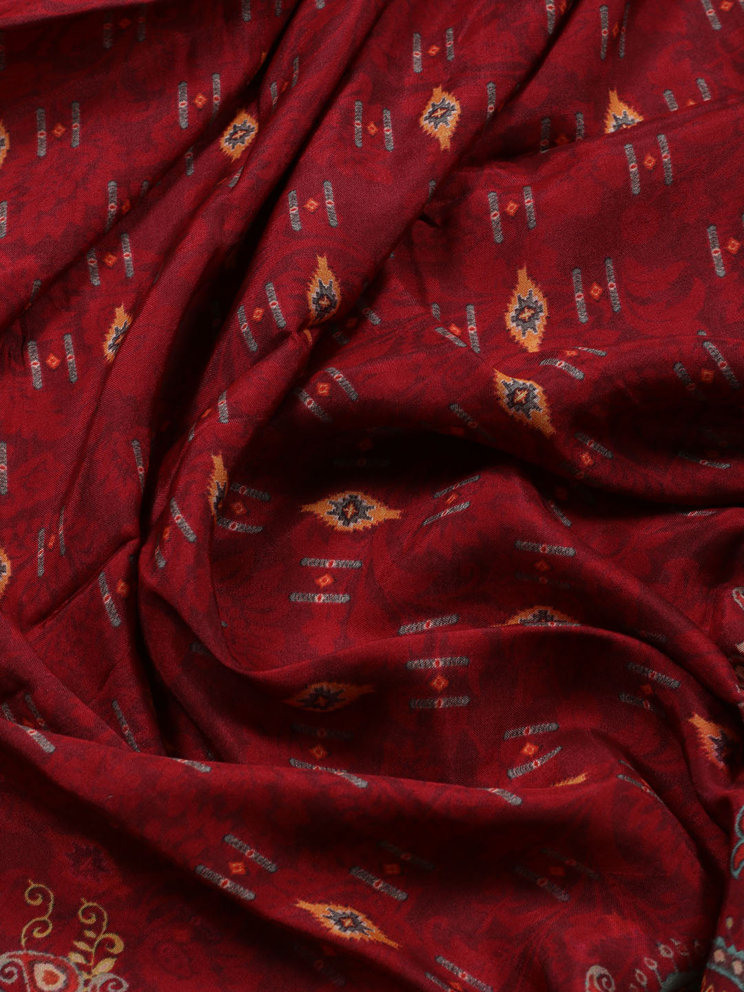 Neck Work Chanderi Unstitched Suit Piece With Dupatta