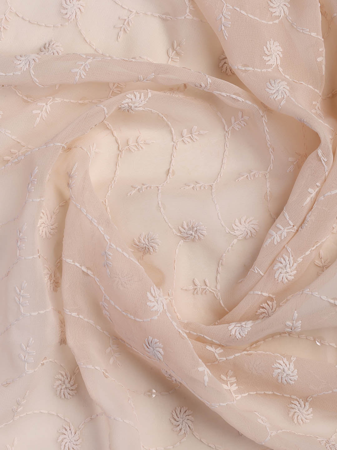 Chiken Work Georgette Unstitched Suit With Dupatta