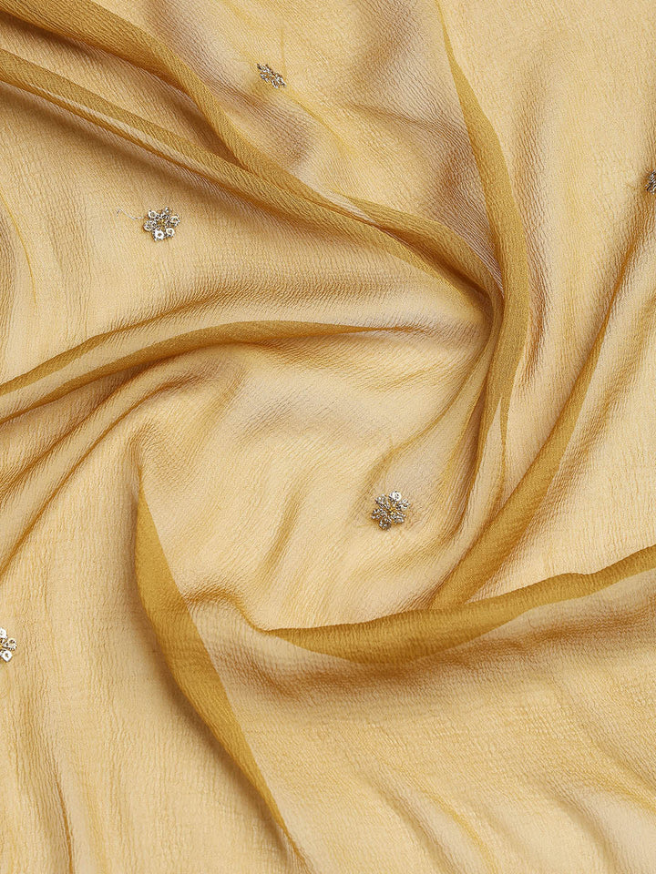 Patch Neck Art Silk Unstitched Suit With Dupatta