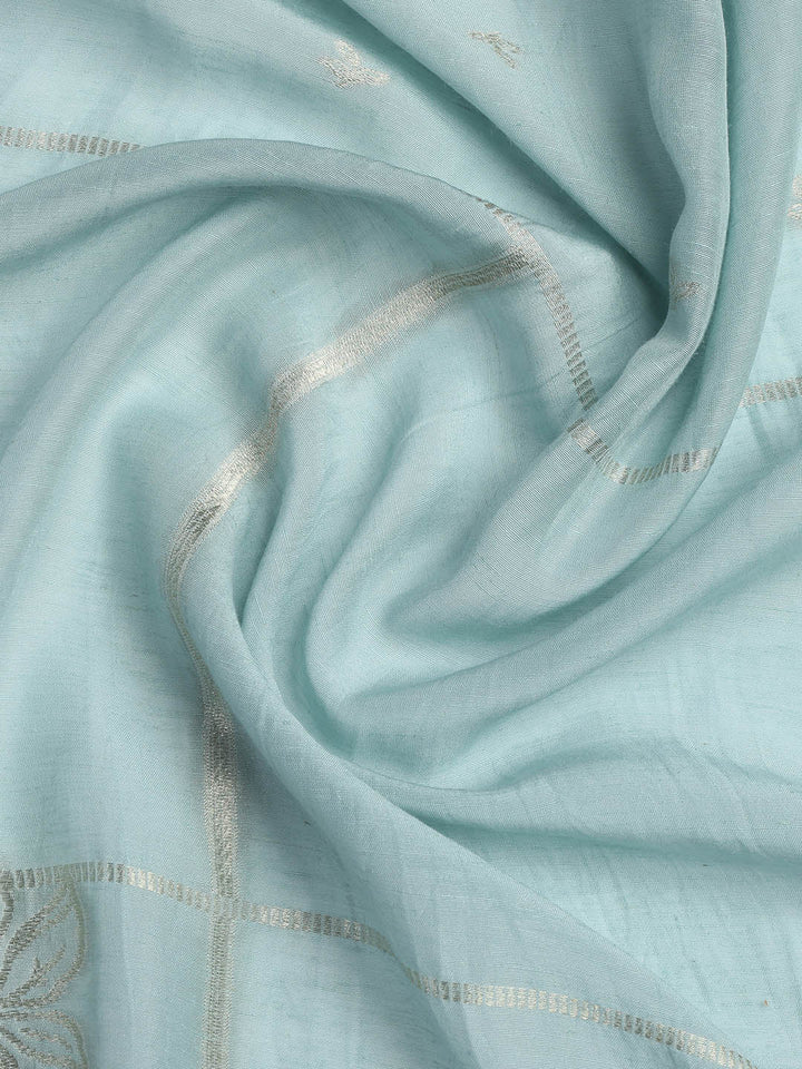 Embroidery Linen Unstitched Suit With Dupatta
