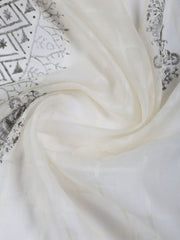 Neck Work Cotton Blend Unstitched Suit With Dupatta