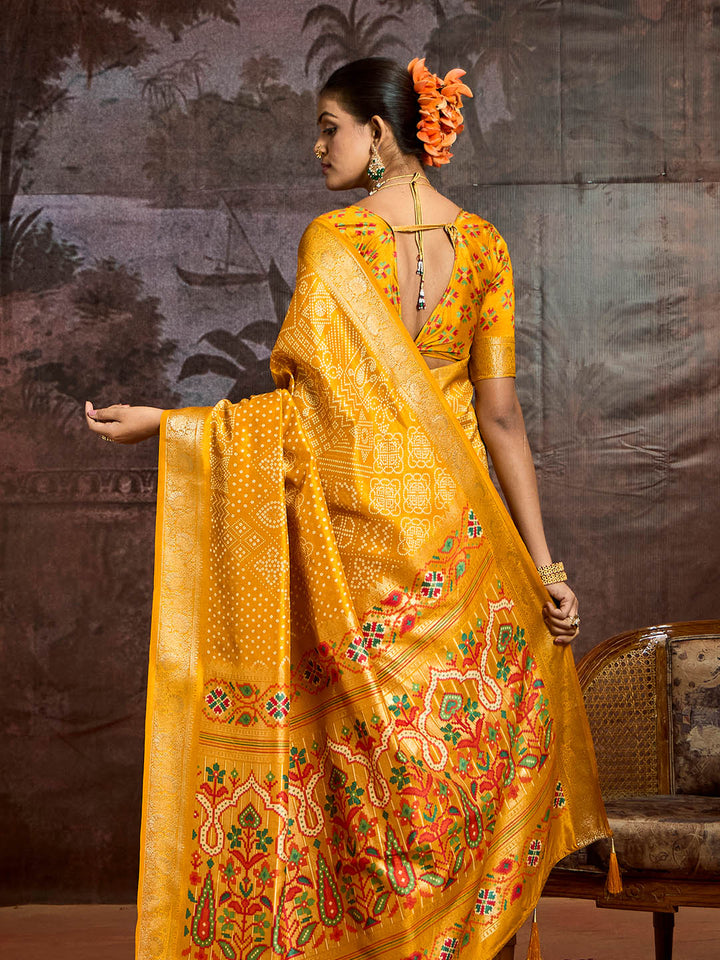Bandhani Printed Art Silk Saree
