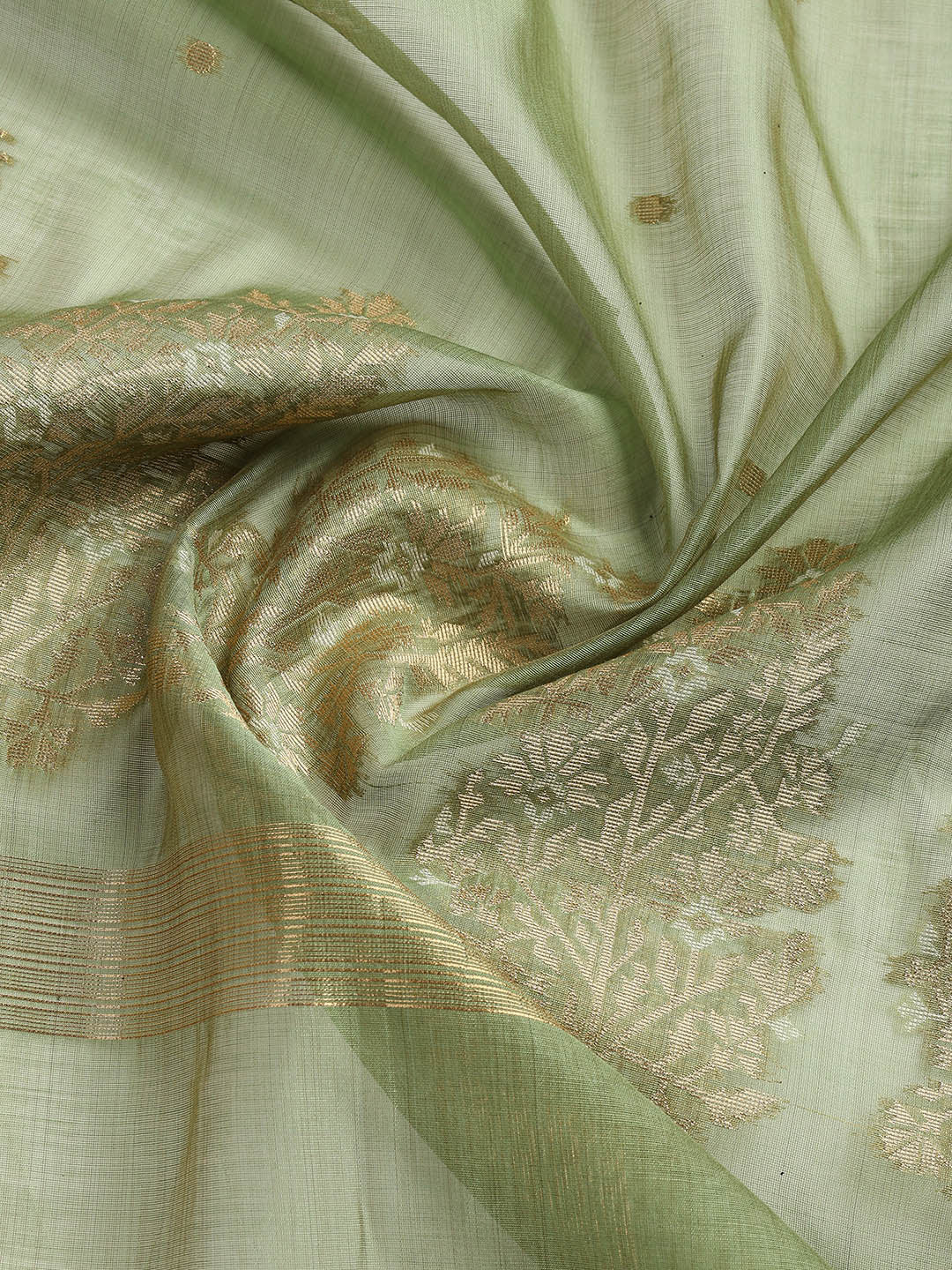 Jamdani Work Chanderi Unstitched Suit Piece With Dupatta