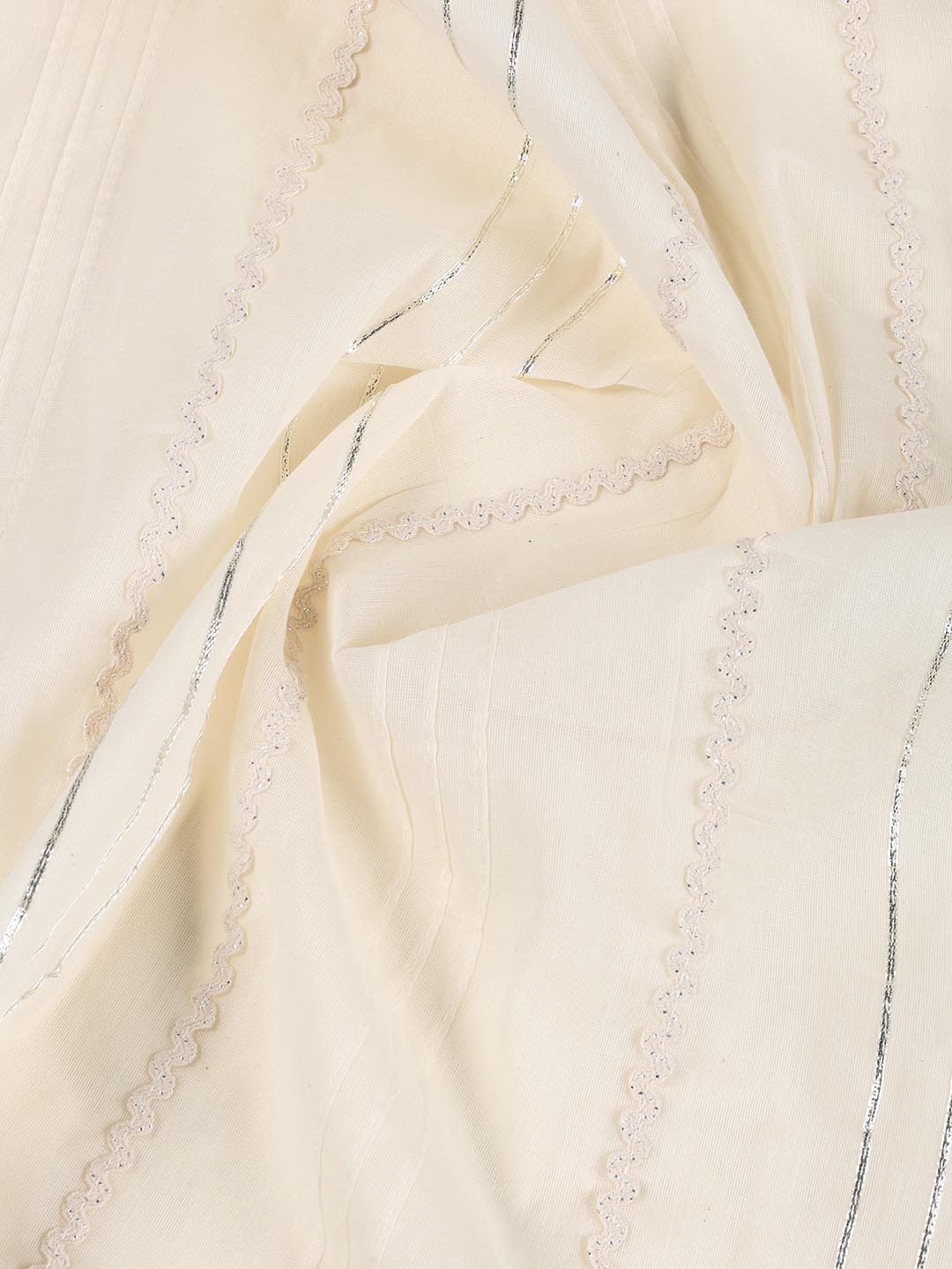 Neck Embroidered Chanderi Unstitched Suit Piece With Dupatta