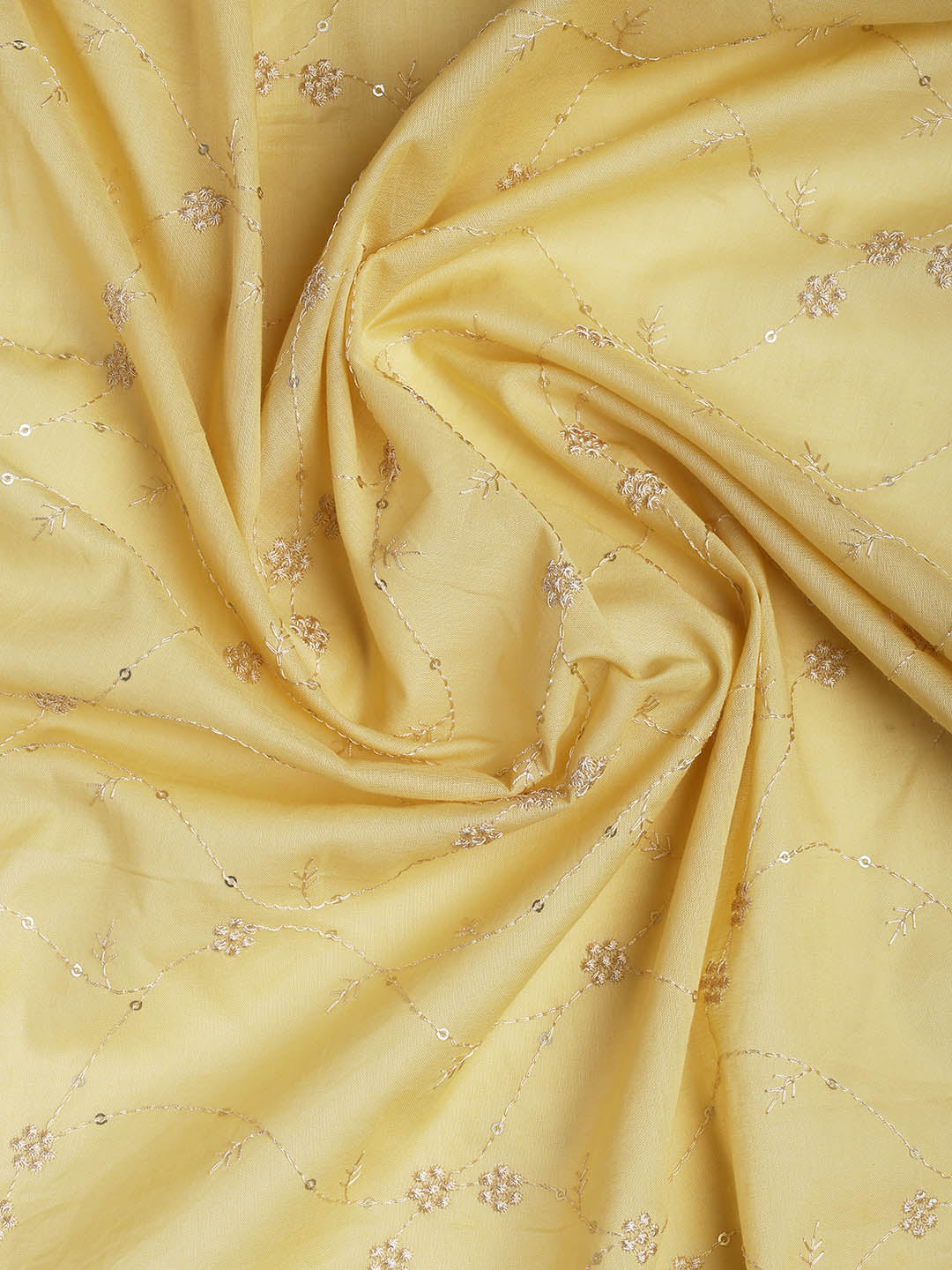 Embroidered Cotton Blend Unstitched Suit Piece With Dupatta